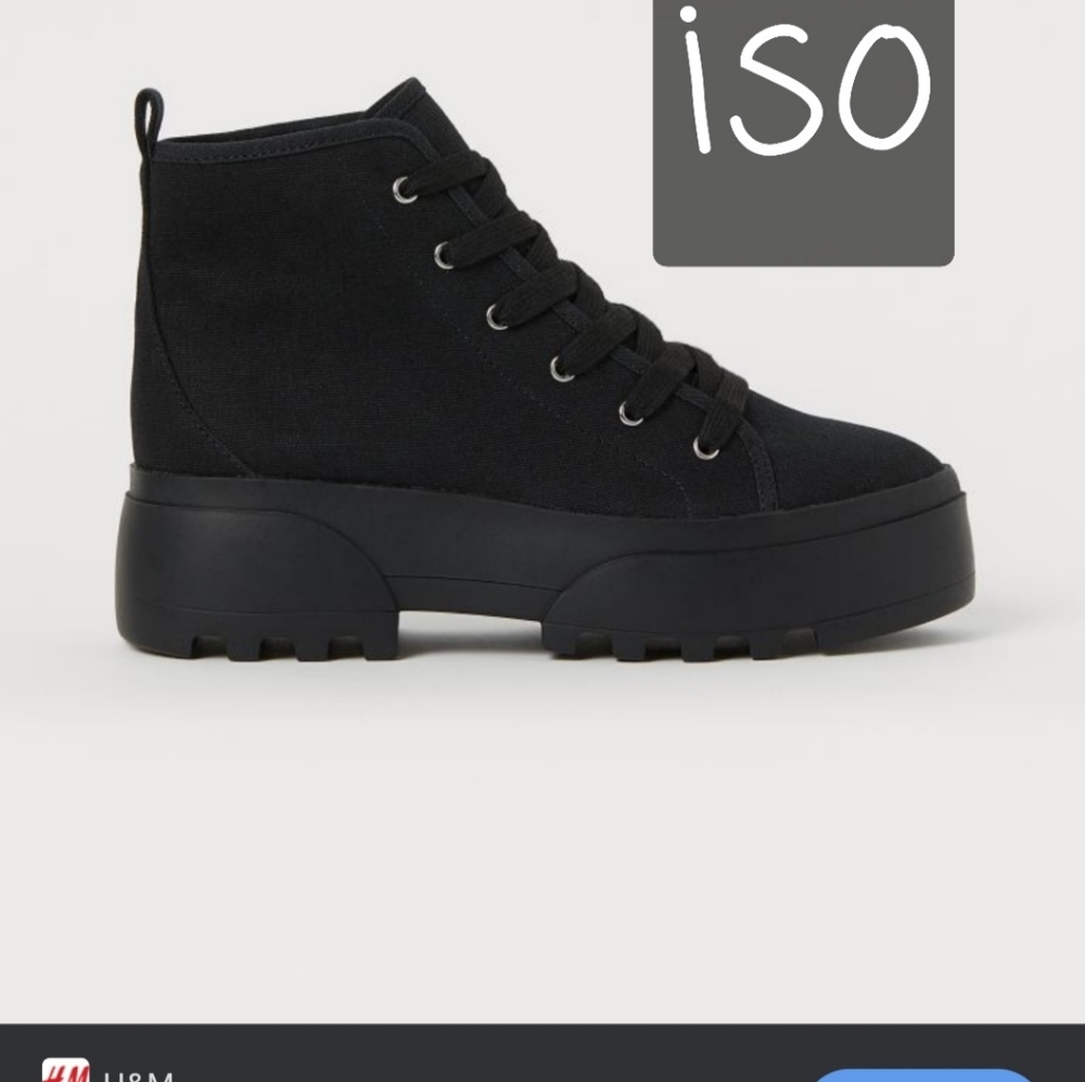 H and m black boots ISO